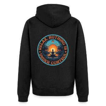 Relax, Nothing Is Under Control 38 - Unisex Premium Organic Zip Hoodie - black - Back - Nico (187cm)