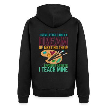 Meeting Their Favorite Artists, I Teach Mine 5 - Unisex Premium Bio Zip Hoodie - Schwarz - Hinten - Nico (187cm)