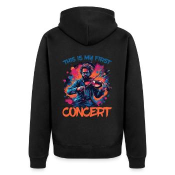 This Is My First Concert 59 - Unisex Premium Organic Zip Hoodie - black - Back - Nico (187cm)