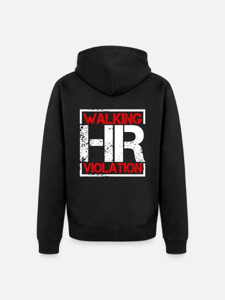 Walking Hr Violation 6 - Unisex Premium Organic Zip Hoodie - black