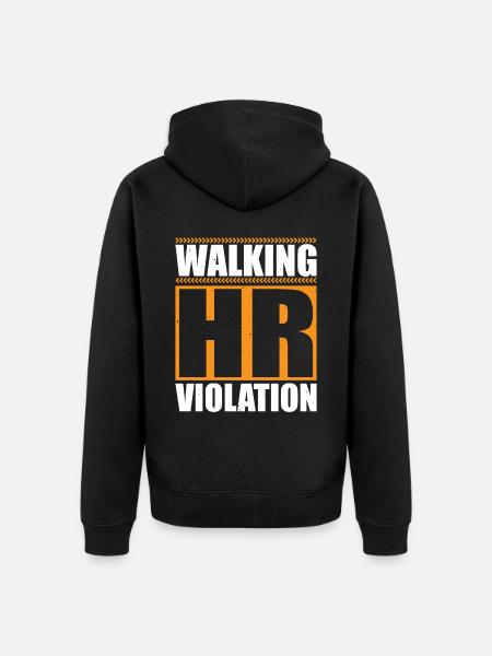 Walking Hr Violation 7 - Unisex Premium Organic Zip Hoodie - black