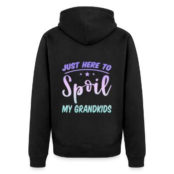 Here To Spoil My Grandkids 4 - Unisex Premium Organic Zip Hoodie - black - Back - Nico (187cm)
