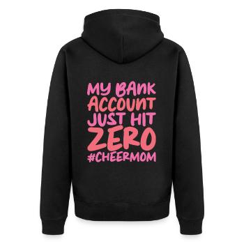 Mon compte bancaire vient d’atteindre zéro - Veste à capuche bio Premium Unisexe - noir - Dos - Nico (187cm)