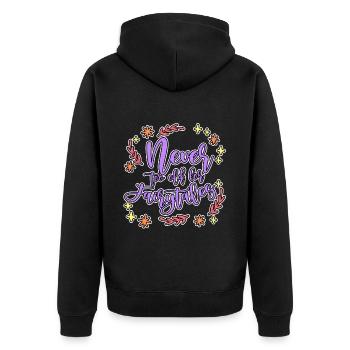 Never Too Old For Fairytales 4 - Unisex Premium Bio Zip Hoodie - Schwarz - Hinten - Nico (187cm)