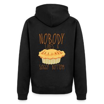 Nobody Likes A Soggy Bottom 4 - Unisex Premium Organic Zip Hoodie - black - Back - Nico (187cm)