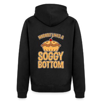Nobody Likes A Soggy Bottom 2 - Unisex Premium Organic Zip Hoodie - black - Back - Nico (187cm)