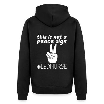 Ce n’est pas un signe de paix, infirmière L&D - Veste à capuche bio Premium Unisexe - noir - Dos - Nico (187cm)