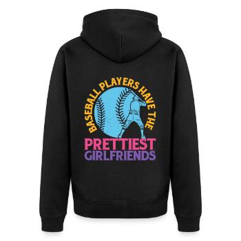 Baseball Players Have The Prettiest Girlfriends 13 - Unisex Premium Bio Zip Hoodie - Schwarz - Hinten - Nico (187cm)