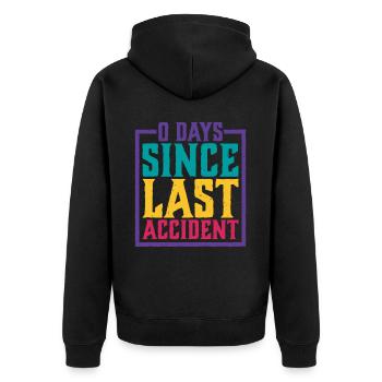 0 jours depuis le dernier accident 17 - Veste à capuche bio Premium Unisexe - noir - Dos - Nico (187cm)