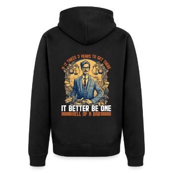 If It Takes 3 Years To Get There 19 - Unisex Premium Organic Zip Hoodie - black - Back - Nico (187cm)
