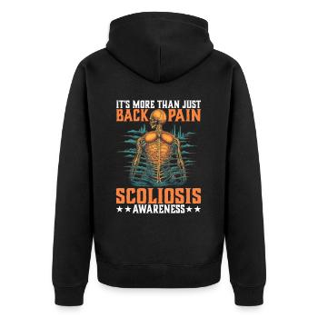 It's More Than Just Back Pain 11 - Unisex Premium Organic Zip Hoodie - black - Back - Nico (187cm)