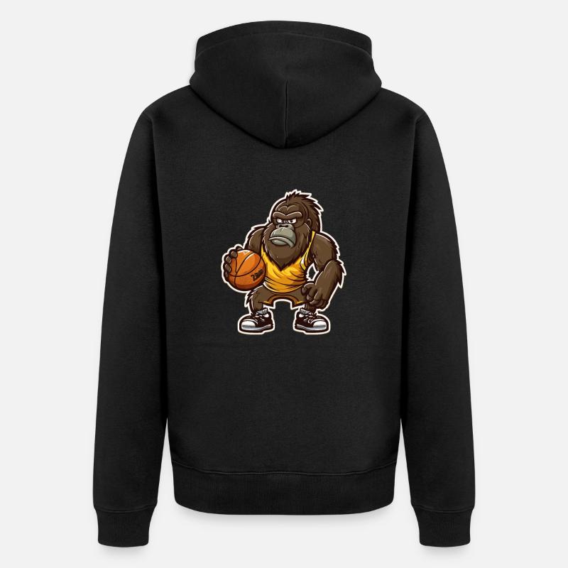 Gorilla Puissance Attaquant - Veste à capuche bio Premium Unisexe - noir