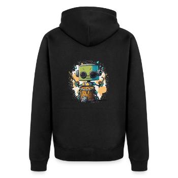 Beat Machine - Unisex Premium Organic Zip Hoodie - black - Back - Nico (187cm)