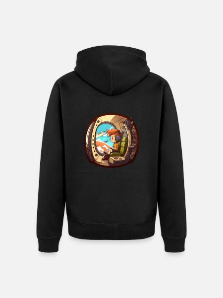 The Flying Pilot - Unisex Premium Organic Zip Hoodie - black