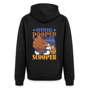 Official Pooper Scooper 39 - Unisex Premium Bio Zip Hoodie - Schwarz - Hinten - Nico (187cm)