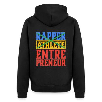Rapper Athlete Entrepreneur 40 - Unisex Premium Organic Zip Hoodie - black - Back - Nico (187cm)