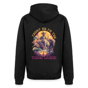 Croyez-moi, je suis le guide touristique 5 - Veste à capuche bio Premium Unisexe - noir - Dos - Nico (187cm)