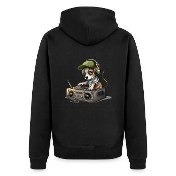 Smokin Chien DJ - Veste à capuche bio Premium Unisexe - noir - Dos - Nico (187cm)