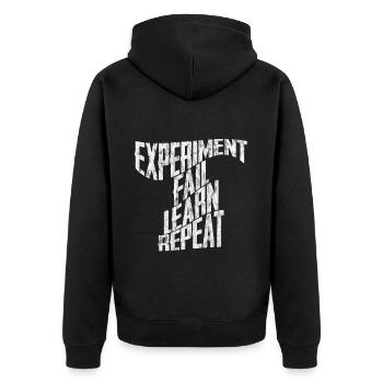 Expérimenter, Échouer, Apprendre, Répéter, 3 - Veste à capuche bio Premium Unisexe - noir - Dos - Nico (187cm)