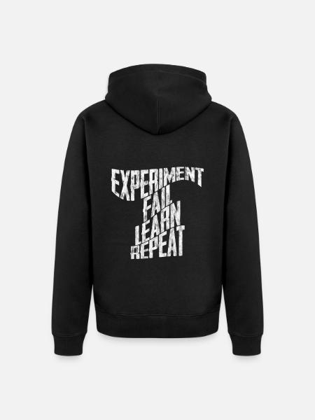 Experiment Fail Learn Repeat 3 - Unisex Premium Organic Zip Hoodie - black