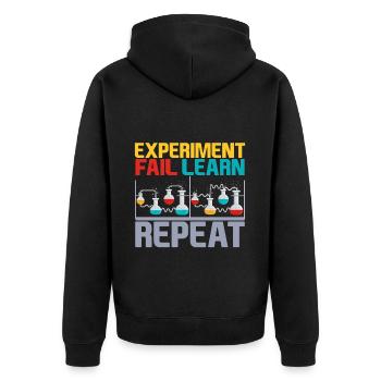 Expérimenter, Échouer, Apprendre, Répéter, 4 - Veste à capuche bio Premium Unisexe - noir - Dos - Nico (187cm)