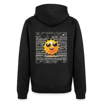 Disposition ensoleillée - Veste à capuche bio Premium Unisexe - noir - Dos - Nico (187cm)