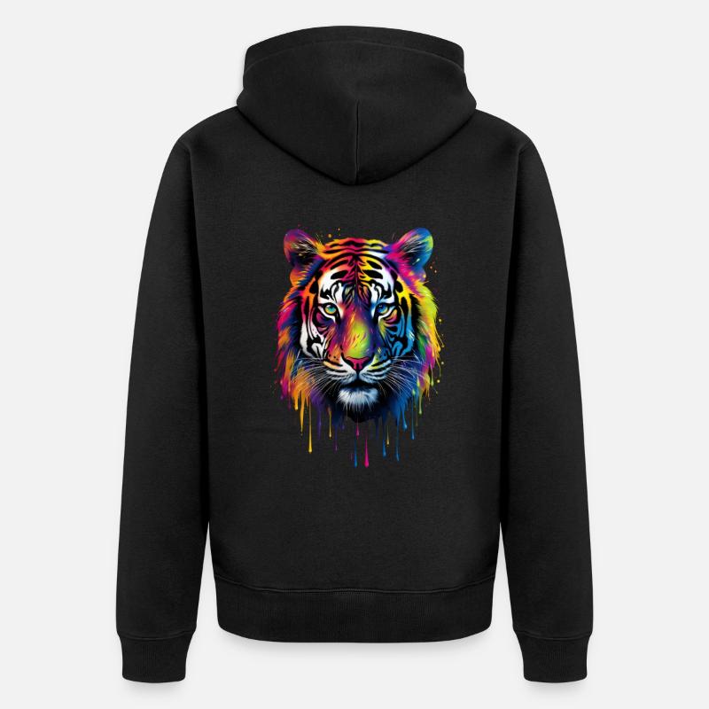 Regnbåge Tiger - Ekologisk premiumluvjack unisex - svart