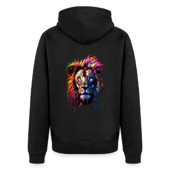 Lion arc-en-ciel - Veste à capuche bio Premium Unisexe - noir - Dos - Nico (187cm)