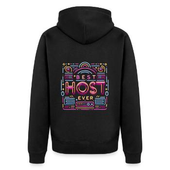 Meilleur hôte de tous les temps 21 - Veste à capuche bio Premium Unisexe - noir - Dos - Nico (187cm)