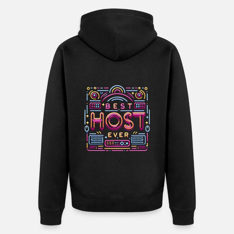 Best Host Ever 21 - Unisex Premium Bio Zip Hoodie - Schwarz