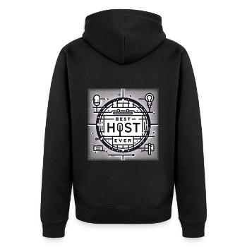 Best Host Ever 24 - Unisex Premium Organic Zip Hoodie - black - Back - Nico (187cm)