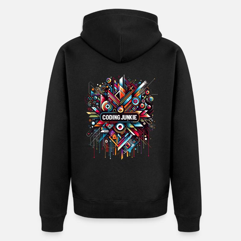 Coding Junkie 10 - Unisex Premium Bio Zip Hoodie - Schwarz