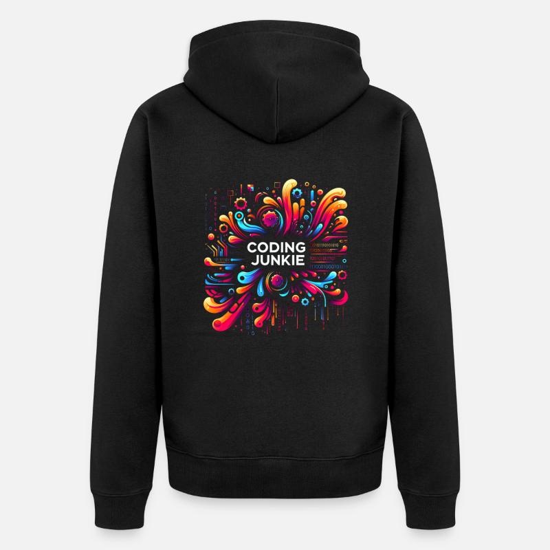 Coding Junkie 12 - Unisex Premium Bio Zip Hoodie - Schwarz