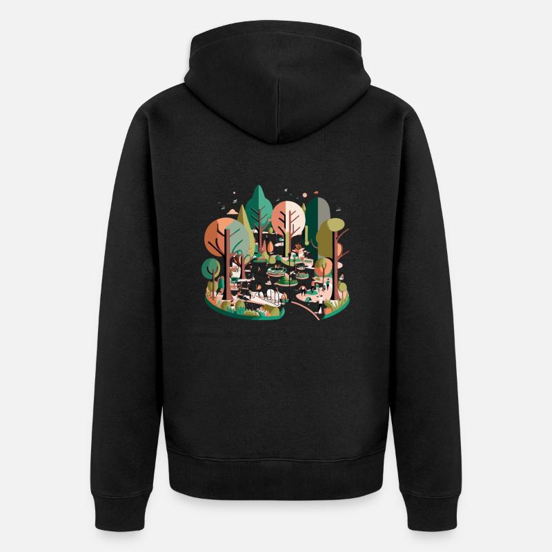 L’amoureux de la nature citadine - Veste à capuche bio Premium Unisexe - noir