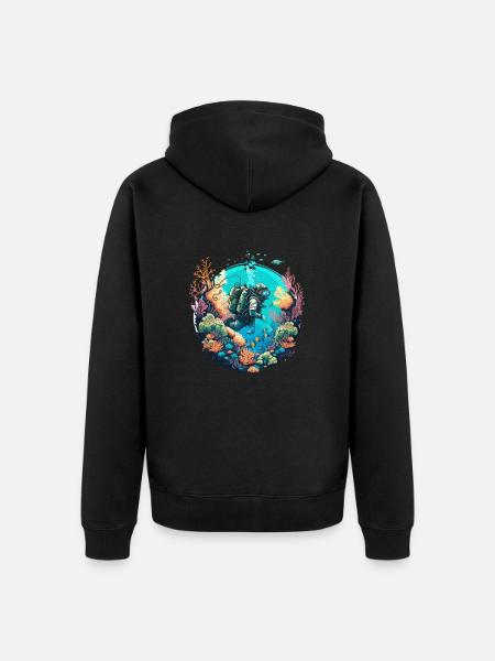 The Underwater Explorer - Unisex Premium Organic Zip Hoodie - black