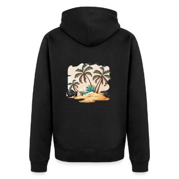The Beachcomber - Unisex Premium Organic Zip Hoodie - black - Back - Nico (187cm)