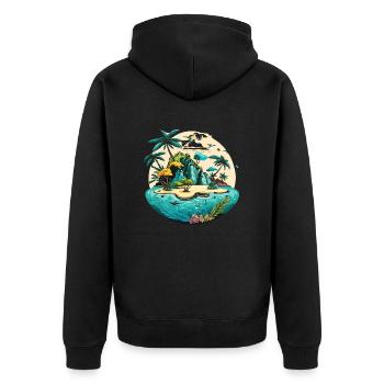 L’île Hopper - Veste à capuche bio Premium Unisexe - noir - Dos - Nico (187cm)