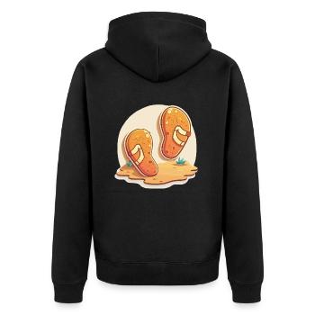 The Beachcomber - Unisex Premium Organic Zip Hoodie - black - Back - Nico (187cm)