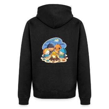 The Sunset Chaser - Unisex Premium Organic Zip Hoodie - black - Back - Nico (187cm)