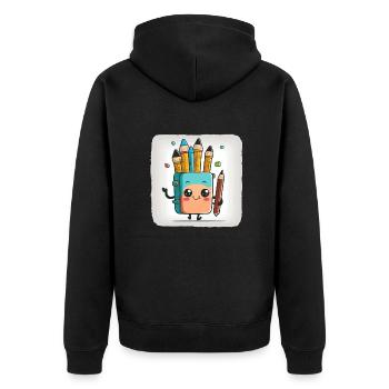 The Doodler - Unisex Premium Organic Zip Hoodie - black - Back - Nico (187cm)