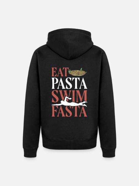 Eat Pasta Swim Fasta 26 - Unisex Premium Organic Zip Hoodie - black