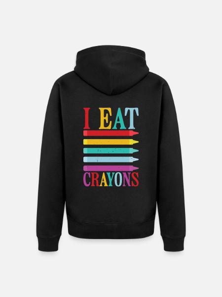 I Eat Crayons 10 - Unisex Premium Organic Zip Hoodie - black