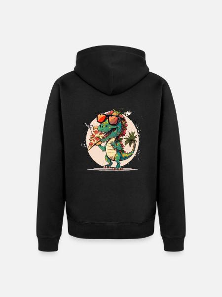 Pizza-saurus - Veste à capuche bio Premium Unisexe - noir