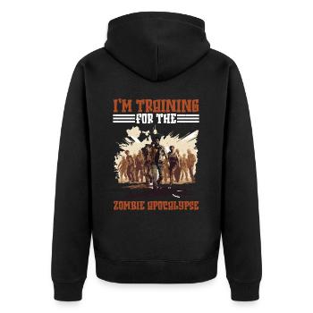 Je m’entraîne pour l’apocalypse zombie 21 - Veste à capuche bio Premium Unisexe - noir - Dos - Nico (187cm)