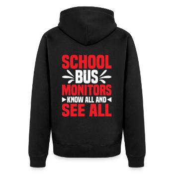 Moniteurs d’autobus scolaires, tout savoir et tout voir 12 - Veste à capuche bio Premium Unisexe - noir - Dos - Nico (187cm)