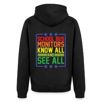 Moniteurs d’autobus scolaires, tout savoir et tout voir 11 - Veste à capuche bio Premium Unisexe - noir - Dos - Nico (187cm)