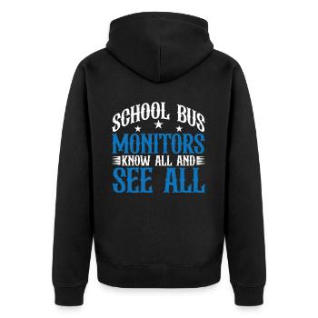 Moniteurs d’autobus scolaires, tout savoir et tout voir 13 - Veste à capuche bio Premium Unisexe - noir - Dos - Nico (187cm)