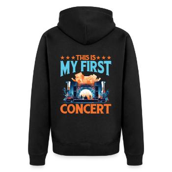 C’est mon premier concert 72 - Veste à capuche bio Premium Unisexe - noir - Dos - Nico (187cm)