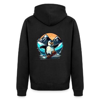 Pingouin heureux - Veste à capuche bio Premium Unisexe - noir - Dos - Nico (187cm)