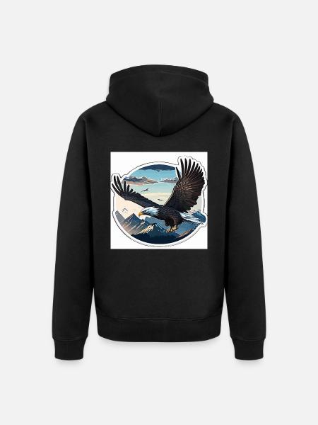 Majestic Eagle - Unisex Premium Organic Zip Hoodie - black